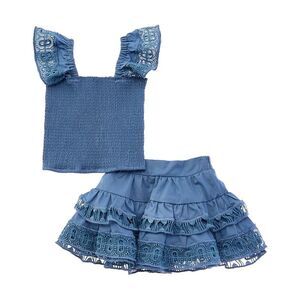 Peixoto Girls  2Pc Adina Skirt Set, Blue